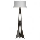 Hubbardton Forge Moreau Floor Lamp in Oil Rubbed Bronze, Natural Anna Shade (SF)