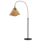 Hubbardton Forge Mobius Arc Floor Lamp in Black, Cork Shade (SG)
