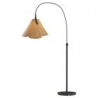 Hubbardton Forge Mobius Arc Floor Lamp in Natural Iron, Cork Shade (SG)