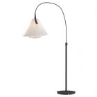 Hubbardton Forge Mobius Arc Floor Lamp in Natural Iron, Spun Frost (SH)
