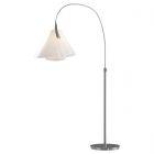 Hubbardton Forge Mobius Arc Floor Lamp in Vintage Platinum, Spun Frost (SH)