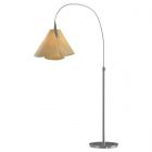 Hubbardton Forge Mobius Arc Floor Lamp in Vintage Platinum, Spun Amber (SI)