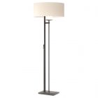 Hubbardton Forge Rook Floor Lamp in Black, Flax Shade (SE)