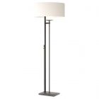 Hubbardton Forge Rook Floor Lamp in Black, Natural Anna Shade (SF)
