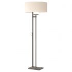 Hubbardton Forge Rook Floor Lamp in Natural Iron, Flax Shade (SE)