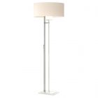 Hubbardton Forge Rook Floor Lamp in Vintage Platinum, Flax Shade (SE)