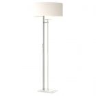 Hubbardton Forge Rook Floor Lamp in Vintage Platinum, Natural Anna Shade (SF)