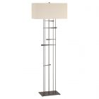 Hubbardton Forge Cavaletti Floor Lamp in Oil Rubbed Bronze, Flax Shade (SE)