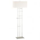 Hubbardton Forge Cavaletti Floor Lamp in Sterling, Natural Anna Shade (SF)
