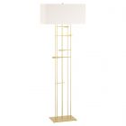 Hubbardton Forge Cavaletti Floor Lamp in Modern Brass, Natural Anna Shade (SF)