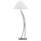 Hubbardton Forge Metamorphic Contemporary Floor Lamp in Bronze, Natural Anna Shade (SF)