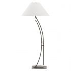 Hubbardton Forge Metamorphic Contemporary Floor Lamp in Dark Smoke, Natural Anna Shade (SF)