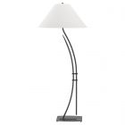 Hubbardton Forge Metamorphic Contemporary Floor Lamp in Black, Natural Anna Shade (SF)