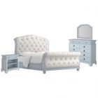 A.R.T. Furniture Summer Creek Shoal Tufted Upholstered Sleigh Bedroom Set in Shutter Blue