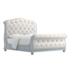 A.R.T. Furniture Summer Creek Shoal King Tufted Upholstered Sleigh Bed in Shutter Blue