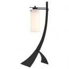Hubbardton Forge Stasis Table Lamp in Black, Opal Glass (GG)