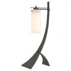 Hubbardton Forge Stasis Table Lamp in Natural Iron, Opal Glass (GG)