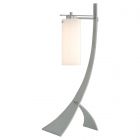 Hubbardton Forge Stasis Table Lamp in Vintage Platinum, Opal Glass (GG)