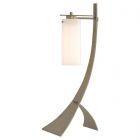 Hubbardton Forge Stasis Table Lamp in Soft Gold, Opal Glass (GG)