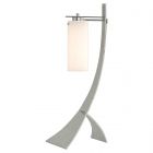 Hubbardton Forge Stasis Table Lamp in Sterling, Opal Glass (GG)