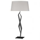 Hubbardton Forge Facet Table Lamp in Black, Flax Shade (SE)