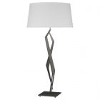 Hubbardton Forge Facet Table Lamp in Natural Iron, Natural Anna Shade (SF)