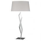 Hubbardton Forge Facet Table Lamp in Vintage Platinum, Flax Shade (SE)
