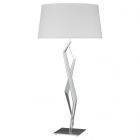 Hubbardton Forge Facet Table Lamp in Vintage Platinum, Natural Anna Shade (SF)
