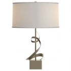 Hubbardton Forge Gallery Spiral Table Lamp in Soft Gold, Natural Anna Shade (SF)