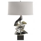 Hubbardton Forge Gallery Twofold Table Lamp in Natural Iron, Flax Shade (SE)