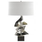 Hubbardton Forge Gallery Twofold Table Lamp in Natural Iron, Natural Anna Shade (SF)