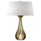 Hubbardton Forge Lino Table Lamp in Modern Brass, Flax Shade (SE)