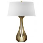 Hubbardton Forge Lino Table Lamp in Modern Brass, Natural Anna Shade (SF)
