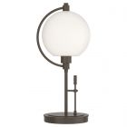 Hubbardton Forge Pluto Table Lamp in Bronze, Opal Glass (GG)