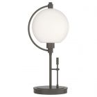 Hubbardton Forge Pluto Table Lamp in Dark Smoke, Opal Glass (GG)