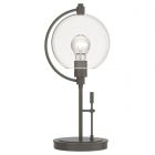 Hubbardton Forge Pluto Table Lamp in Dark Smoke, Clear Glass (ZM)