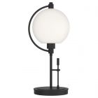 Hubbardton Forge Pluto Table Lamp in Black, Opal Glass (GG)