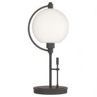 Hubbardton Forge Pluto Table Lamp in Natural Iron, Opal Glass (GG)