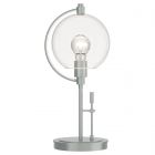Hubbardton Forge Pluto Table Lamp in Vintage Platinum, Clear Glass (ZM)