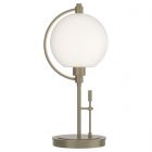 Hubbardton Forge Pluto Table Lamp in Soft Gold, Opal Glass (GG)