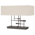 Hubbardton Forge Cavaletti Table Lamp in Oil Rubbed Bronze, Flax Shade (SE)