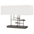 Hubbardton Forge Cavaletti Table Lamp in Oil Rubbed Bronze, Natural Anna Shade (SF)