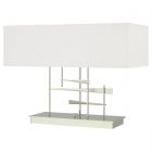 Hubbardton Forge Cavaletti Table Lamp in Sterling, Natural Anna Shade (SF)