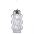 Oggetti Mimo Faceted Pendant with Gunmetal Canopy, Clear