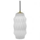 Oggetti Mimo Faceted Pendant with Brass Canopy, White