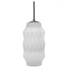 Oggetti Mimo Faceted Pendant with Gunmetal Canopy, White