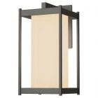 Hubbardton Forge Cela Large Outdoor Sconce in Coastal Natural Iron, Opal Glass (GG)