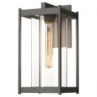 Hubbardton Forge Cela Large Outdoor Sconce in Coastal Natural Iron, Clear Glass (ZM)
