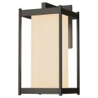 Hubbardton Forge Cela Large Outdoor Sconce in Coastal Dark Smoke, Opal Glass (GG)