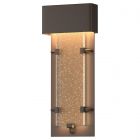 Hubbardton Forge Ursa Small LED Outdoor Sconce in Coastal Bronze, Seeded Clear Glass (II)